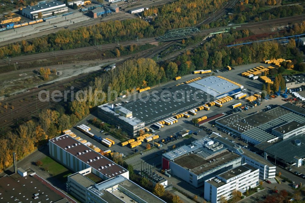 Malsch from the bird's eye view: Warehouses and forwarding building of Dachser GmbH & Co.KG in Malsch in the state Baden-Wuerttemberg