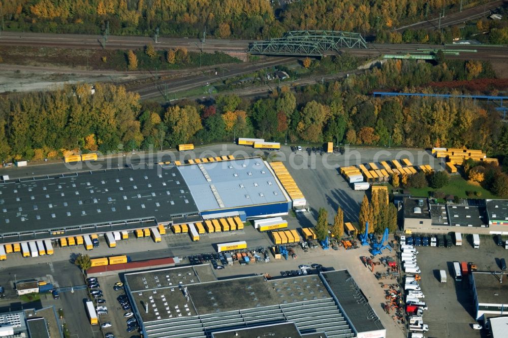 Malsch from the bird's eye view: Warehouses and forwarding building of Dachser GmbH & Co.KG in Malsch in the state Baden-Wuerttemberg