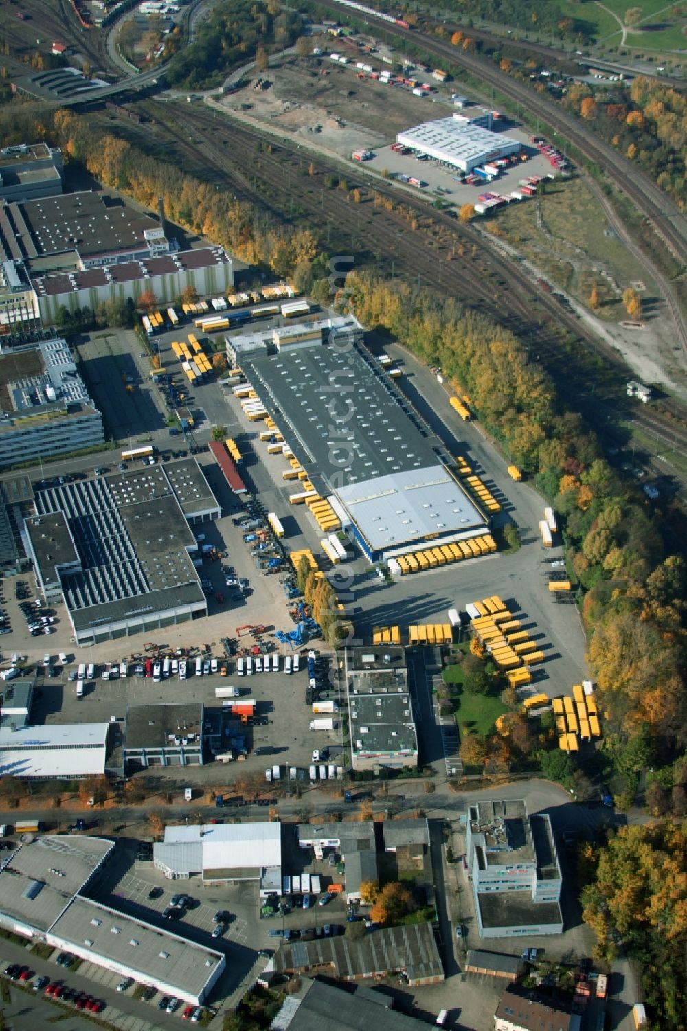 Malsch from above - Warehouses and forwarding building of Dachser GmbH & Co.KG in Malsch in the state Baden-Wuerttemberg