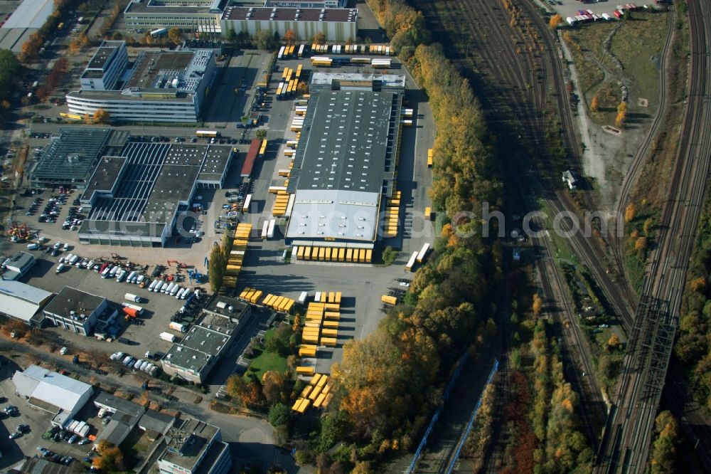 Malsch from the bird's eye view: Warehouses and forwarding building of Dachser GmbH & Co.KG in Malsch in the state Baden-Wuerttemberg