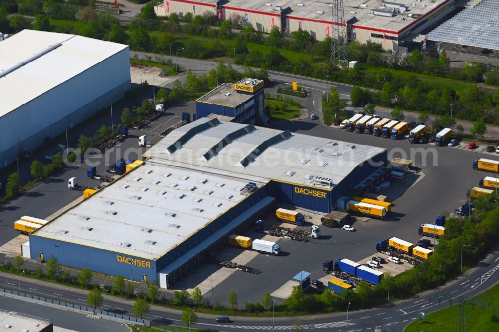 Radeburg from the bird's eye view: Warehouses and forwarding building of Dachser SE Zum Wertfeld in Radeburg in the state Saxony, Germany