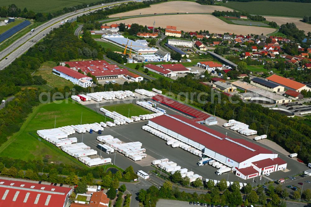 Aerial photograph Mörsdorf - Warehouses and forwarding building DPD Deutschland GmbH on street Die Marck in Moersdorf in the state Thuringia, Germany