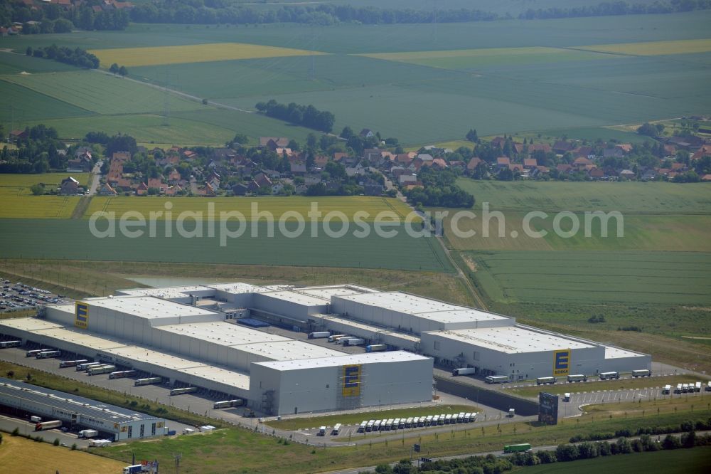 Aerial photograph Lauenau - Warehouses and forwarding building of EDEKA- Logistic Center in Lauenau in the state Lower Saxony