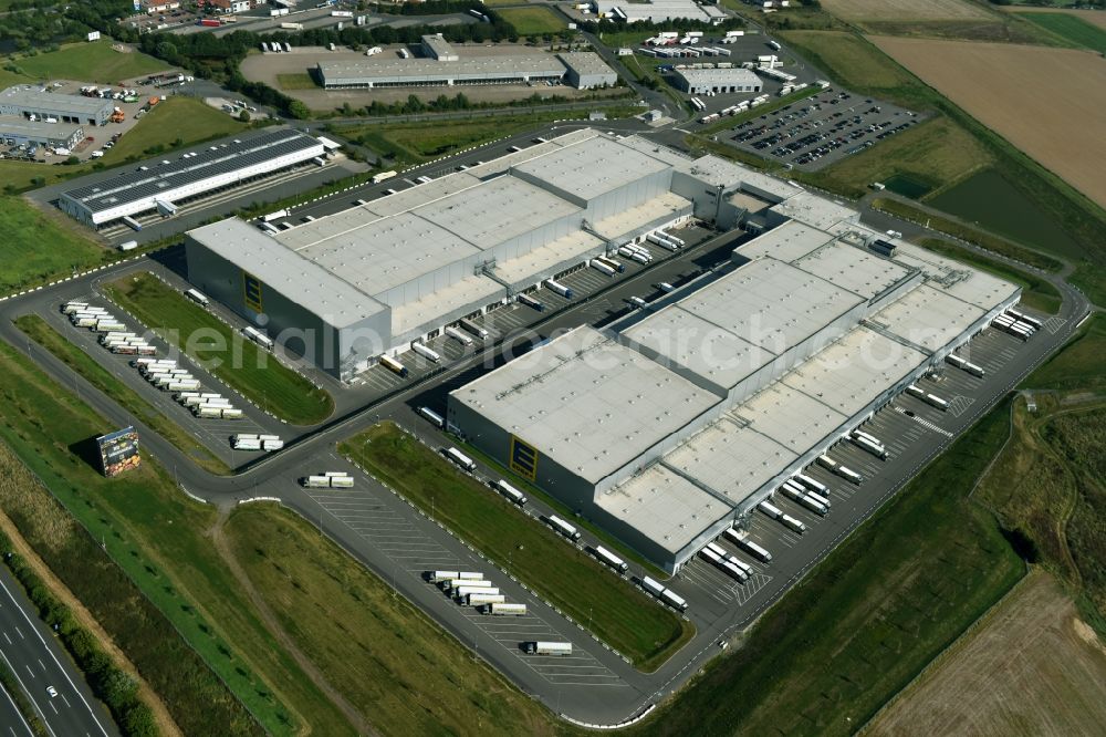 Aerial image Lauenau - Warehouses and forwarding building of EDEKA- Logistic Center in Lauenau in the state Lower Saxony