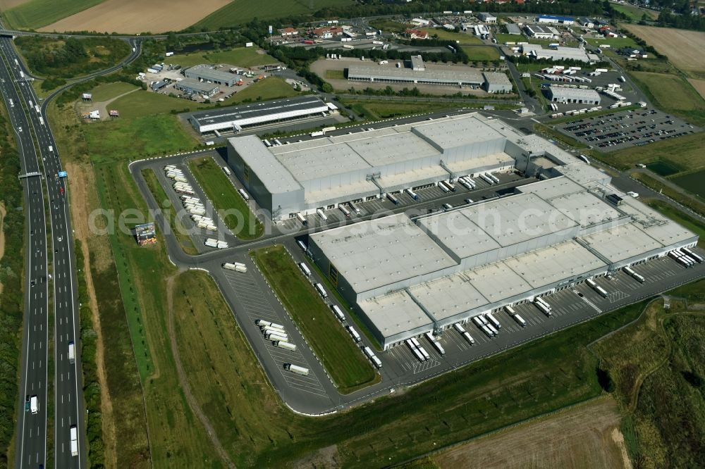 Aerial photograph Lauenau - Warehouses and forwarding building of EDEKA- Logistic Center in Lauenau in the state Lower Saxony