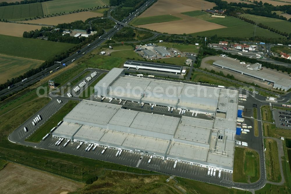 Aerial image Lauenau - Warehouses and forwarding building of EDEKA- Logistic Center in Lauenau in the state Lower Saxony