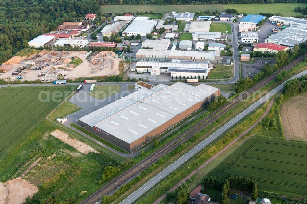 Rohrbach from above - Warehouses and forwarding building of Eichenlaub Logistik GmbH in Rohrbach in the state Rhineland-Palatinate, Germany