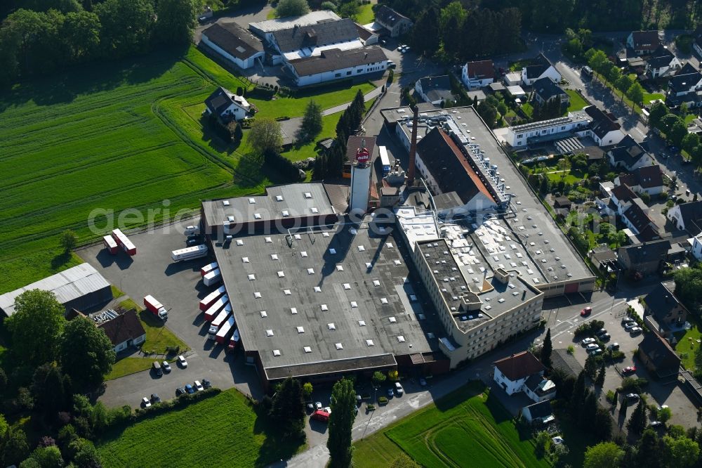 Hunnebrock from above - Warehouses and forwarding building of Gebr.Nehl Holzindustrie GmbH & Co.KG in Hunnebrock in the state North Rhine-Westphalia, Germany