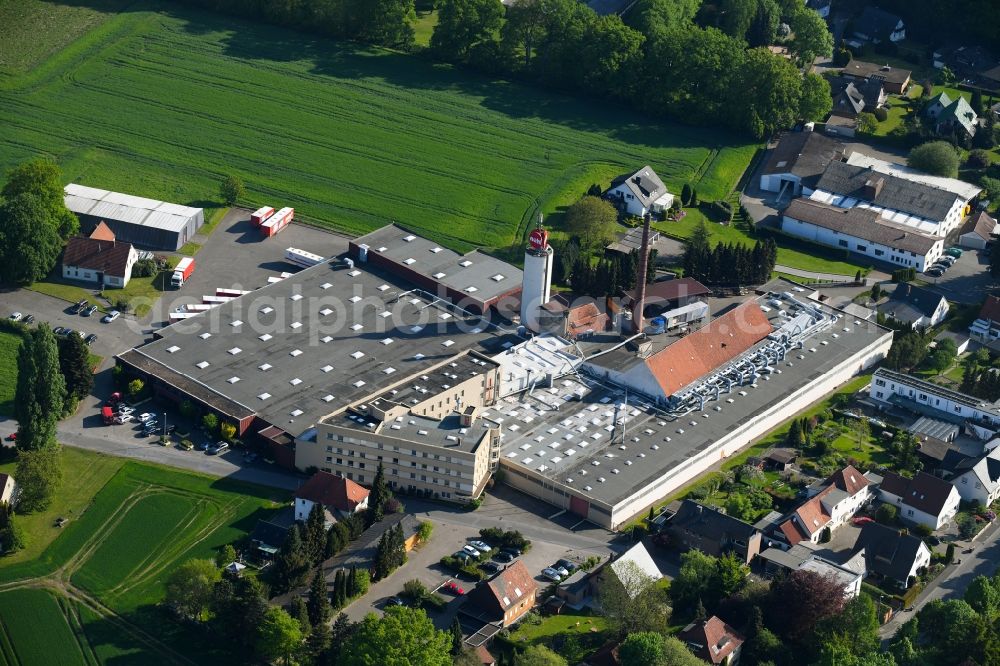 Aerial image Hunnebrock - Warehouses and forwarding building of Gebr.Nehl Holzindustrie GmbH & Co.KG in Hunnebrock in the state North Rhine-Westphalia, Germany