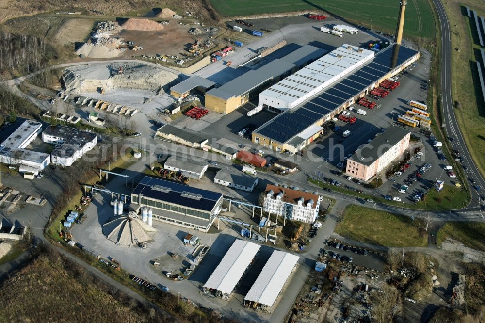 Taucha from the bird's eye view: Warehouses and forwarding building Gilles & Wagner Spedition GmbH & Co. KG on Poenitzer Weg in Taucha in the state Saxony