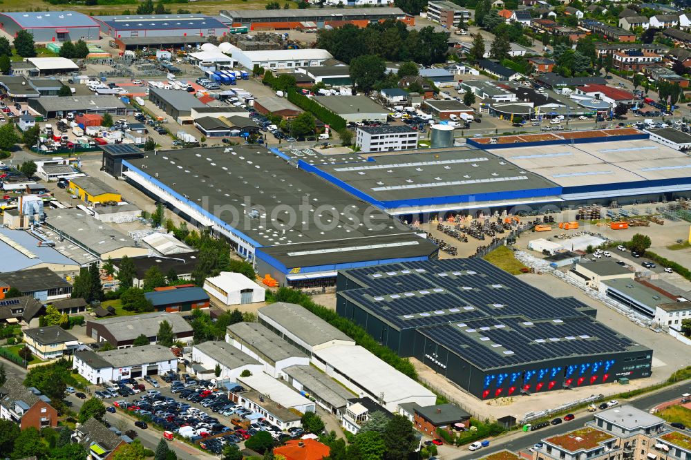 Aerial photograph Neu Wulmstorf - Warehouses and forwarding building of Glomm Logistics GmbH on street Fritz-Reuter-Strasse in Neu Wulmstorf in the state Lower Saxony, Germany