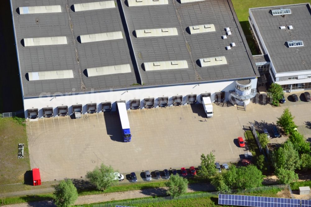 Aerial image Lützen OT Zorbau - Warehouses and forwarding building the wholesale company Franz Kerstin House GmbH & Co. KG in Zorbau, a district of Lutzen in Saxony-Anhalt