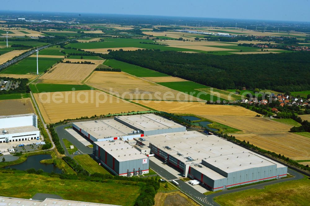 Aerial image Barsinghausen - Warehouses and forwarding building Kaufland Logistik on street Dieselstrasse in the district Wichtringhausen in Barsinghausen in the state Lower Saxony, Germany