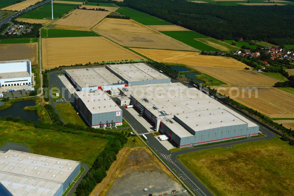 Barsinghausen from above - Warehouses and forwarding building Kaufland Logistik on street Dieselstrasse in the district Wichtringhausen in Barsinghausen in the state Lower Saxony, Germany