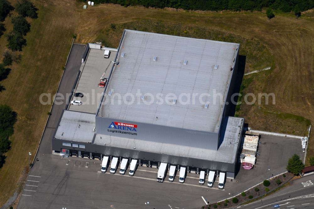 Aerial photograph Abstatt - Warehouses and forwarding building of Kuechen Arena GmbH & Co. KG on Abstatter Strasse in Abstatt in the state Baden-Wurttemberg, Germany