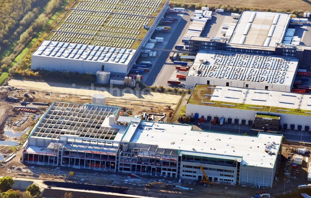 Hamburg from above - Warehouses and forwarding building of Kuehne + Nagel AG & Co. KG in Hamburg, Germany