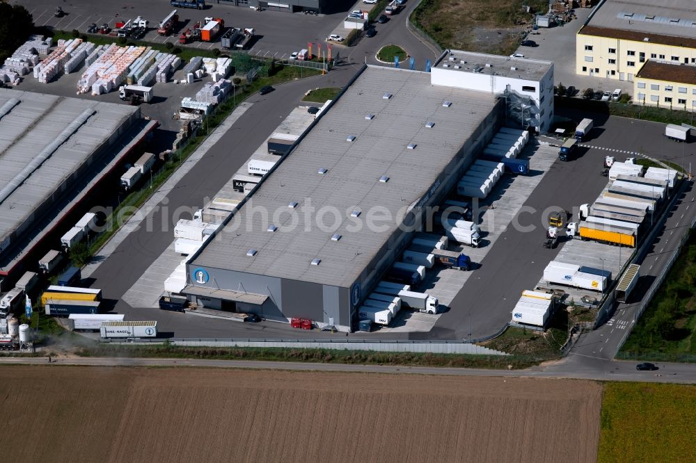 Aerial photograph Ilsfeld - Warehouses and forwarding building of Kuehne + Nagel (AG & Co.) KG on Robert-Kohlhammer-Strasse in Ilsfeld in the state Baden-Wurttemberg, Germany