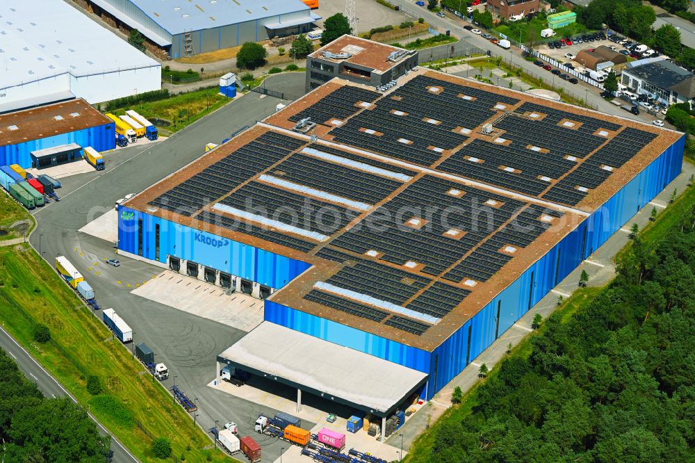 Neu Wulmstorf from the bird's eye view: Warehouses and forwarding building of Kroop & Co. Transport + Logistik GmbH on street Gottlieb-Daimler-Strasse in Neu Wulmstorf in the state Lower Saxony, Germany