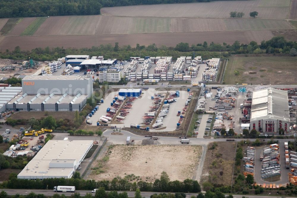 Aerial image Worms - Warehouses and forwarding building Kube & Kubenz in Worms in the state Rhineland-Palatinate, Germany