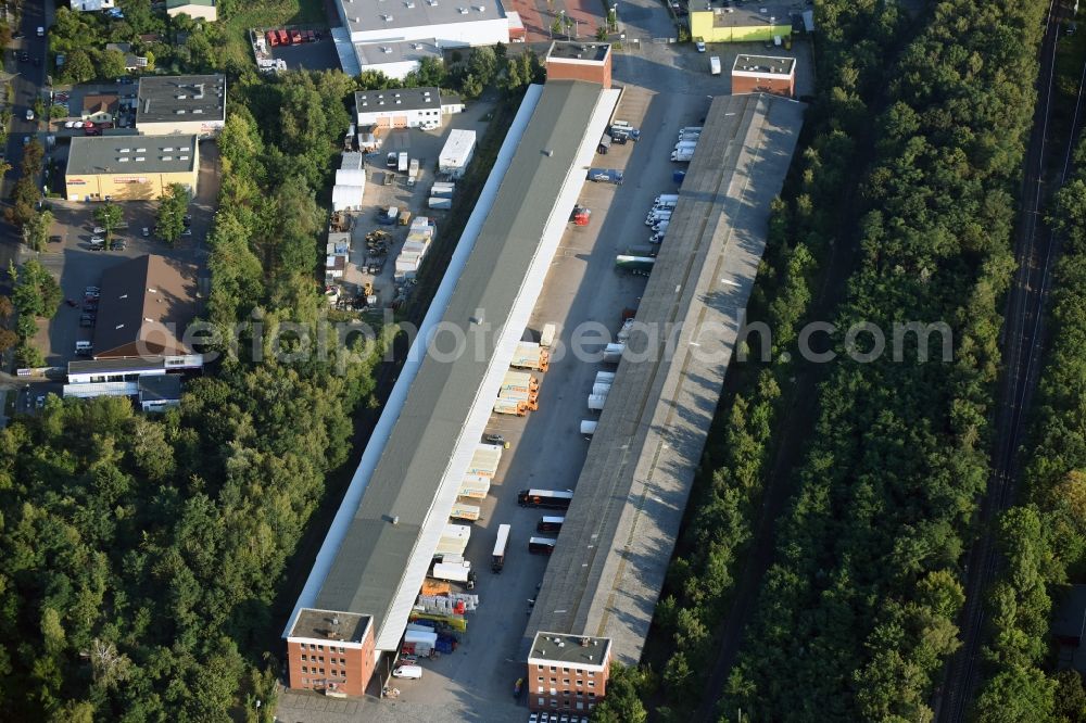 Aerial image Berlin - Warehouses and forwarding building off JS Kurier- & Moebeltransporte in Berlin