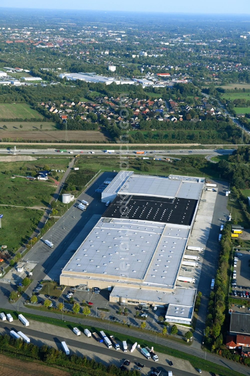 Aerial image Wasbek - Warehouses and forwarding building Lidl GmbH & Co. KG in Wasbek in the state Schleswig-Holstein, Germany