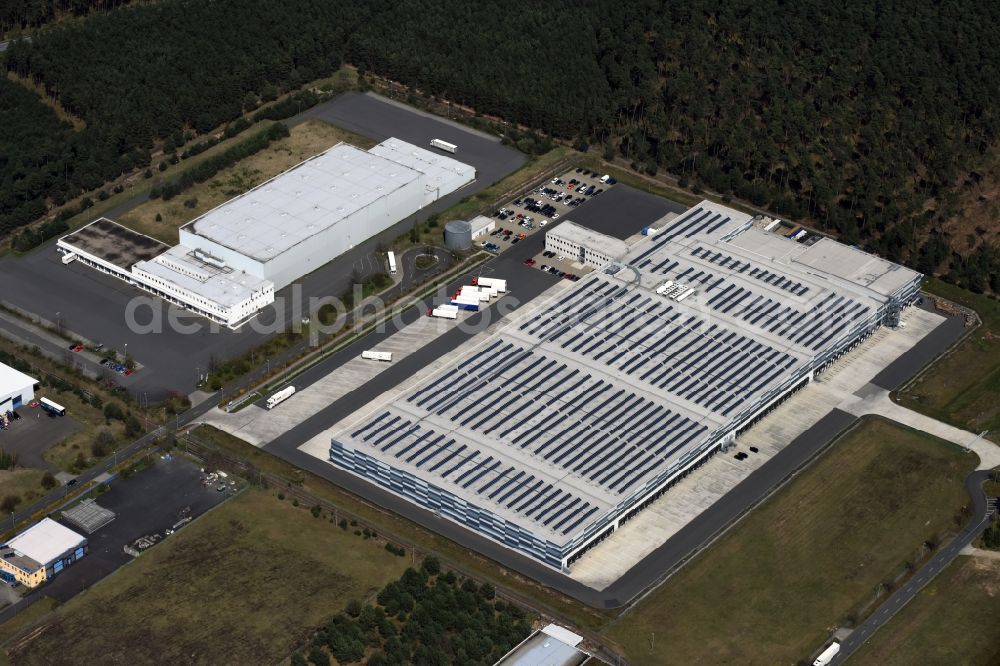 Aerial photograph Freienbrink - Warehouses and forwarding building Lidl Vertriebs-GmbH & Co. KG an der Ahornstrasse in Freienbrink in the state Brandenburg