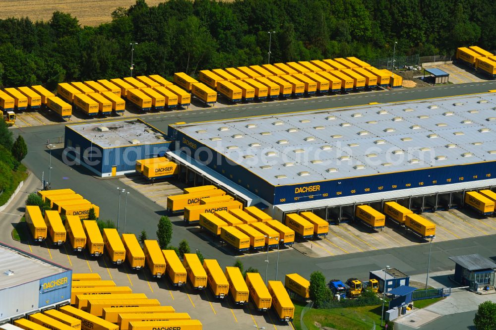 Aerial image Bad Salzuflen - Warehouses and forwarding building Logistikzentrum Ostwestfalen-Lippe on street Thomas-Dachser-Strasse in the district Altenhagen in Bad Salzuflen in the state North Rhine-Westphalia, Germany