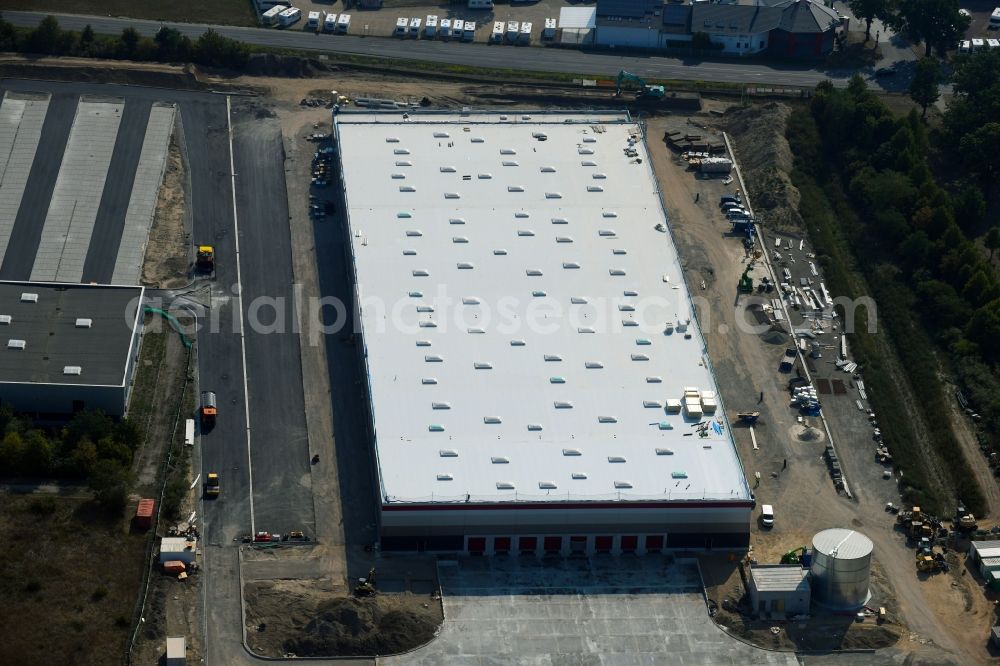 Aerial image Hoppegarten - Construction site for a warehouse and forwarding building Digitalstrasse- Neuer Hoenower Weg on federal street B1 in the district Dahlwitz-Hoppegarten in Hoppegarten in the state Brandenburg, Germany