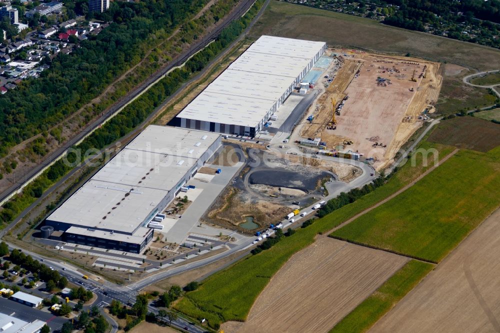 Aerial photograph Göttingen - Construction site for a warehouse and forwarding building of Distribo GmbH in Goettingen in the state Lower Saxony, Germany