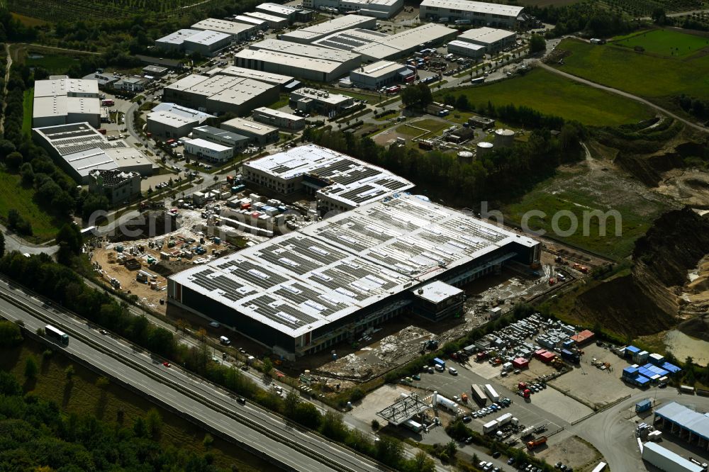 Aerial image Seevetal - Construction site for a warehouse and forwarding building of Goodman Germany GmbH on street Postweg in the district Beckedorf in Seevetal in the state Lower Saxony, Germany