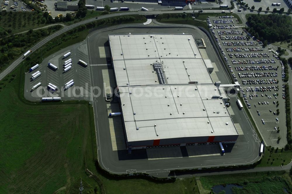 Aerial image Meineweh - Warehouses and forwarding building for fruits ond vegetables in the district Schleinitz in Meineweh in the state Saxony-Anhalt, Germany