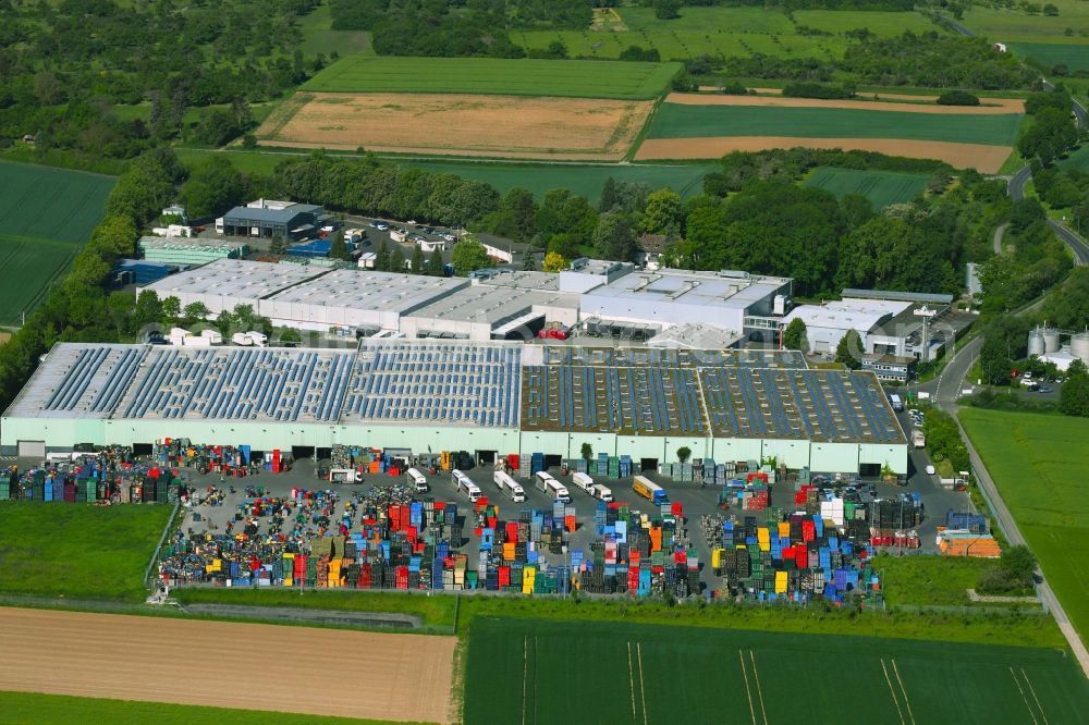 Aerial photograph Rosbach vor der Höhe - Warehouses and forwarding building of Phoenix GmbH on Bornweg in Rosbach vor der Hoehe in the state Hesse, Germany