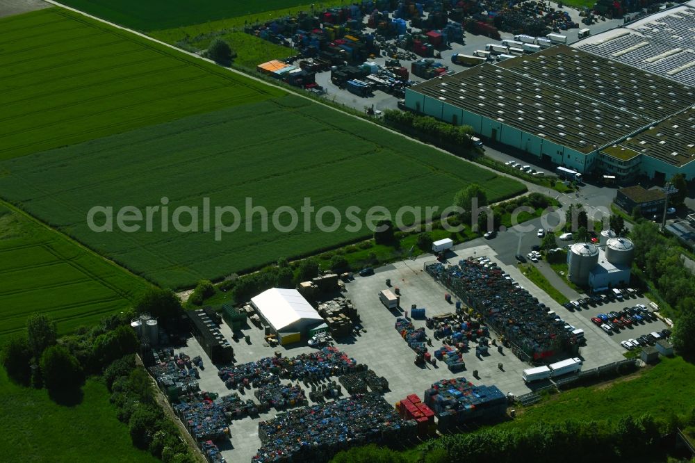 Aerial photograph Rosbach vor der Höhe - Warehouses and forwarding building of Phoenix GmbH on Bornweg in Rosbach vor der Hoehe in the state Hesse, Germany