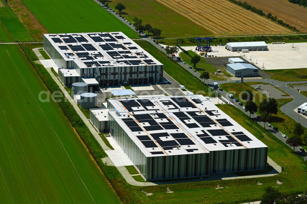 Aerial image Berkhof - Warehouses and forwarding building REWE Group Fruchtlogistik on street Wieckenberger Strasse in Berkhof in the state Lower Saxony, Germany