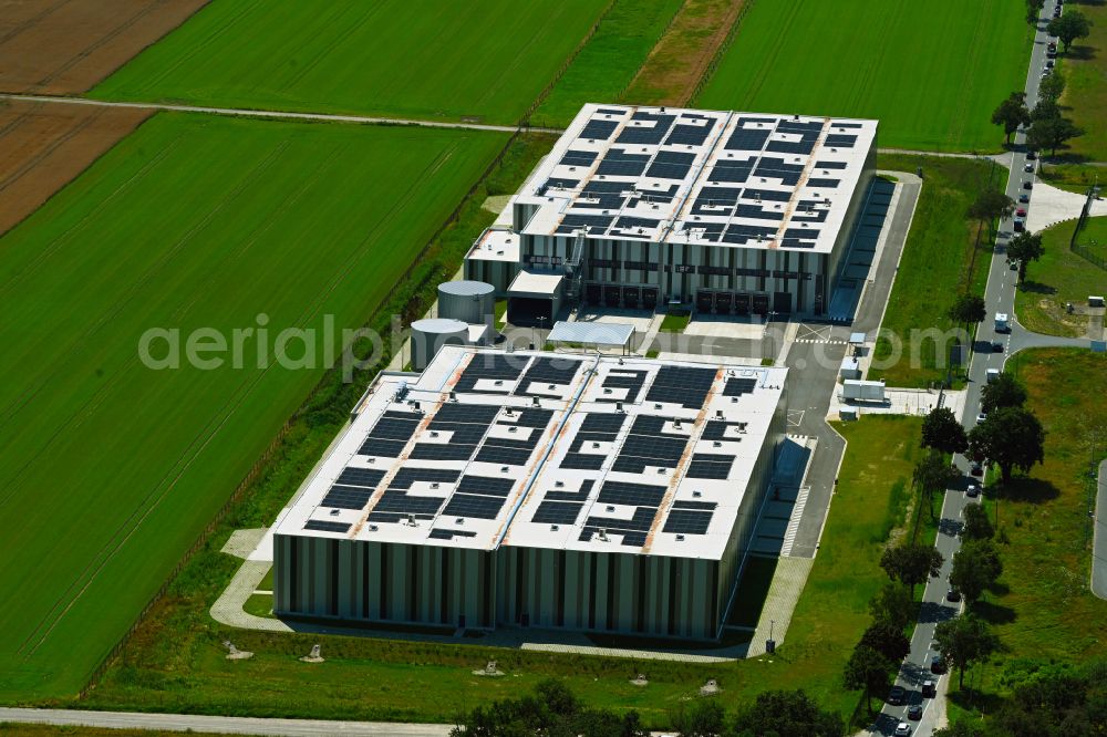 Aerial image Berkhof - Warehouses and forwarding building REWE Group Fruchtlogistik on street Wieckenberger Strasse in Berkhof in the state Lower Saxony, Germany