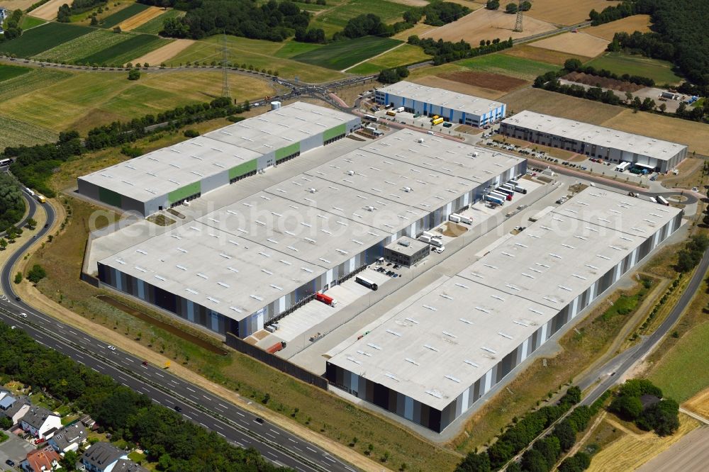 Aerial photograph Rodgau - Warehouses and forwarding building of Rhenus SE & Co. KG in Rodgau in the state Hesse, Germany