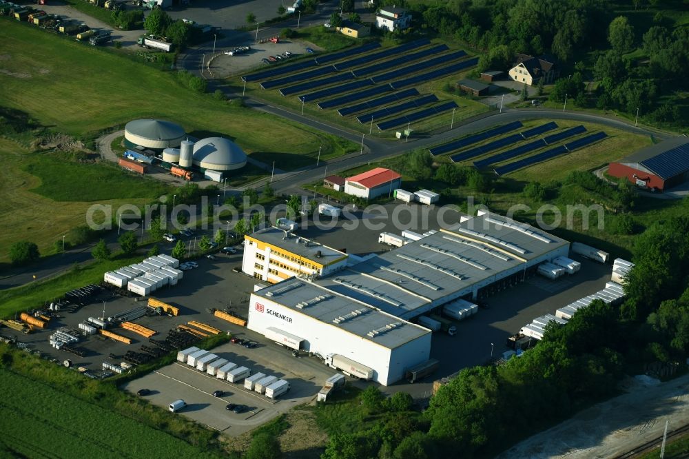 Aerial image Lalendorf - Warehouses and forwarding building the DB Schenker Germany AG in Lalendorf in the state Mecklenburg - Western Pomerania, Germany