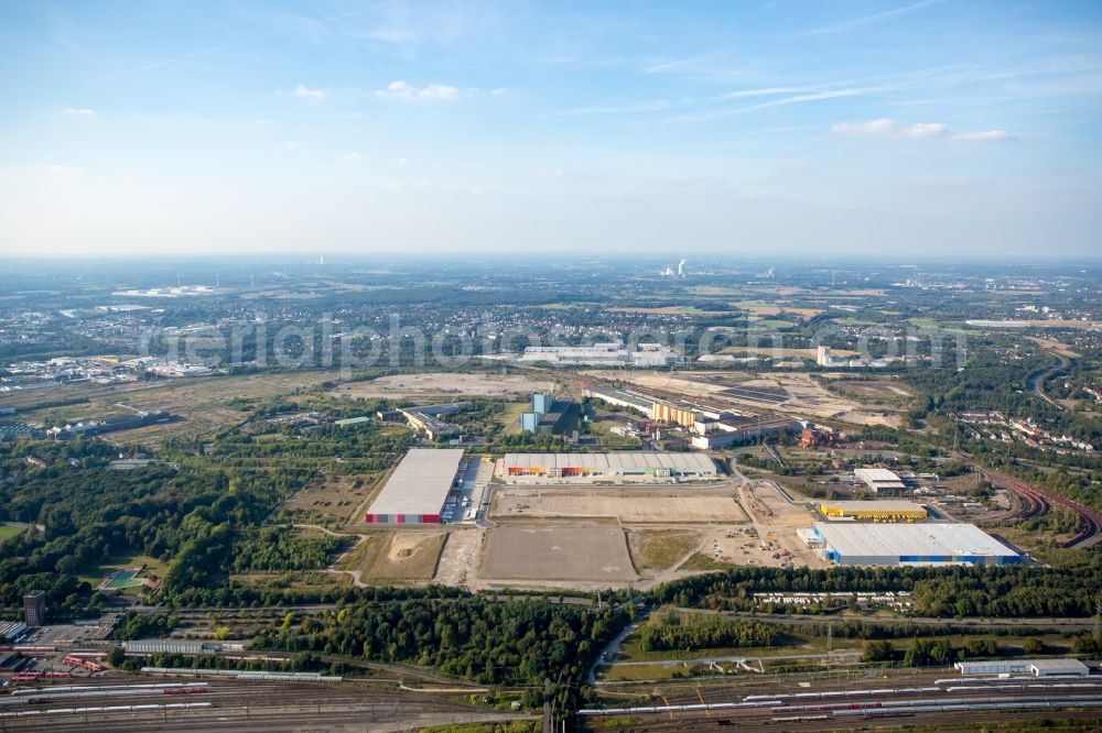 Aerial image Dortmund - Warehouses and forwarding building from the Schenker Deutschland AG and ID-Logistics GmbH in Dortmund in the state North Rhine-Westphalia