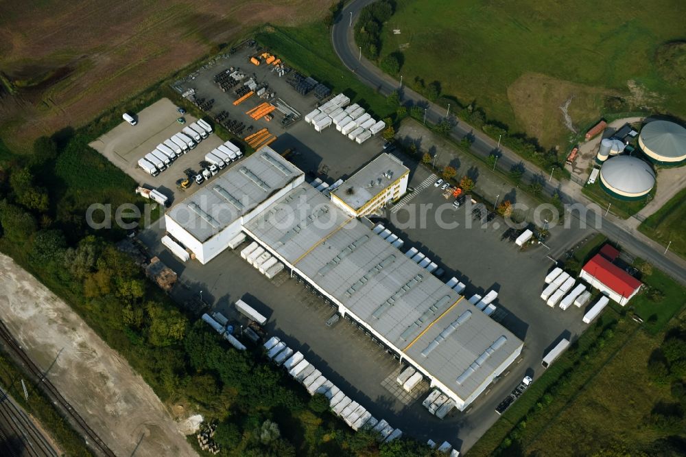 Aerial image Lalendorf - Warehouses and forwarding building of DB Schenker Zu den Wiesen in Lalendorf in the state Mecklenburg - Western Pomerania, Germany