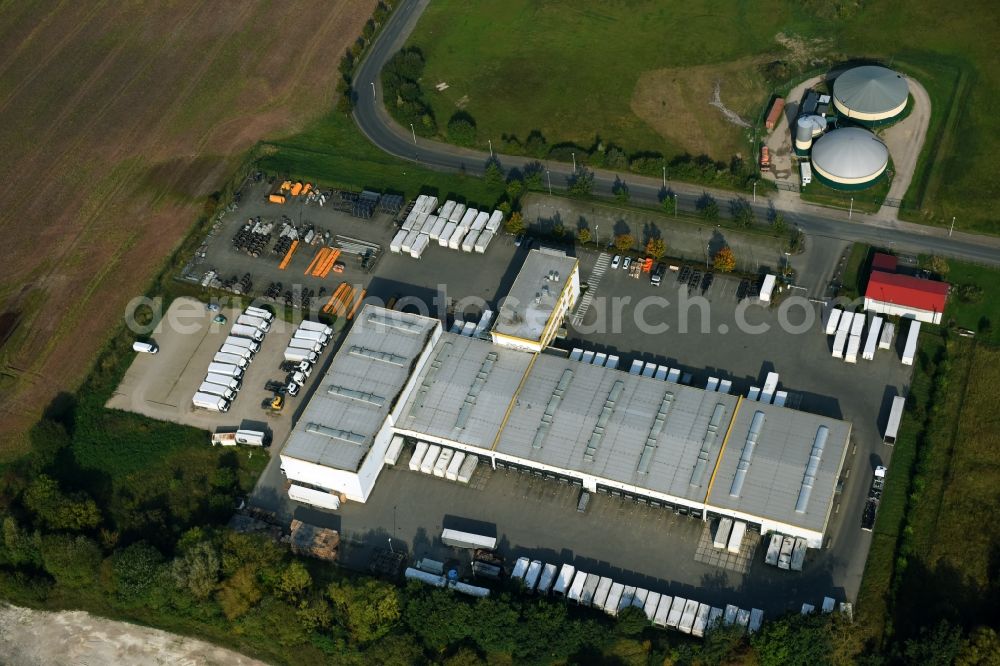 Aerial photograph Lalendorf - Warehouses and forwarding building of DB Schenker Zu den Wiesen in Lalendorf in the state Mecklenburg - Western Pomerania, Germany