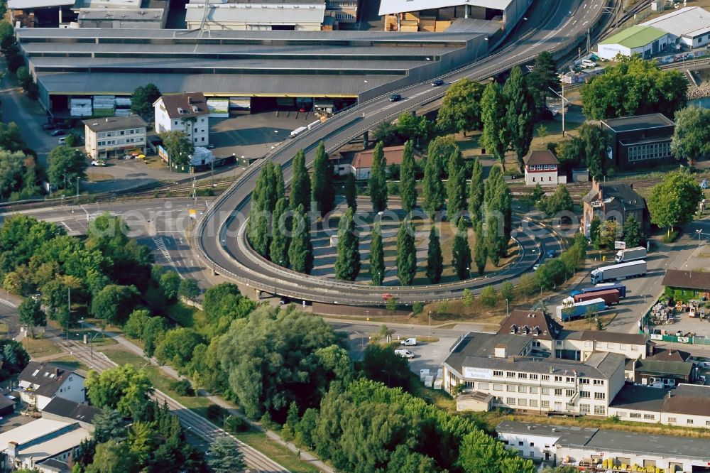 Malsch from the bird's eye view: Warehouses and forwarding building Seifert Logistics Group on Benzstrasse in Malsch in the state Baden-Wuerttemberg, Germany