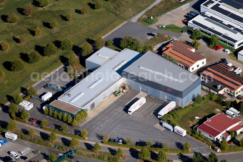 Aerial photograph Boxberg - Warehouses and forwarding building of Spedition-doelzer GmbH & CO KG at Robert-Bosch-Strasse in Boxberg in the state Baden-Wurttemberg, Germany