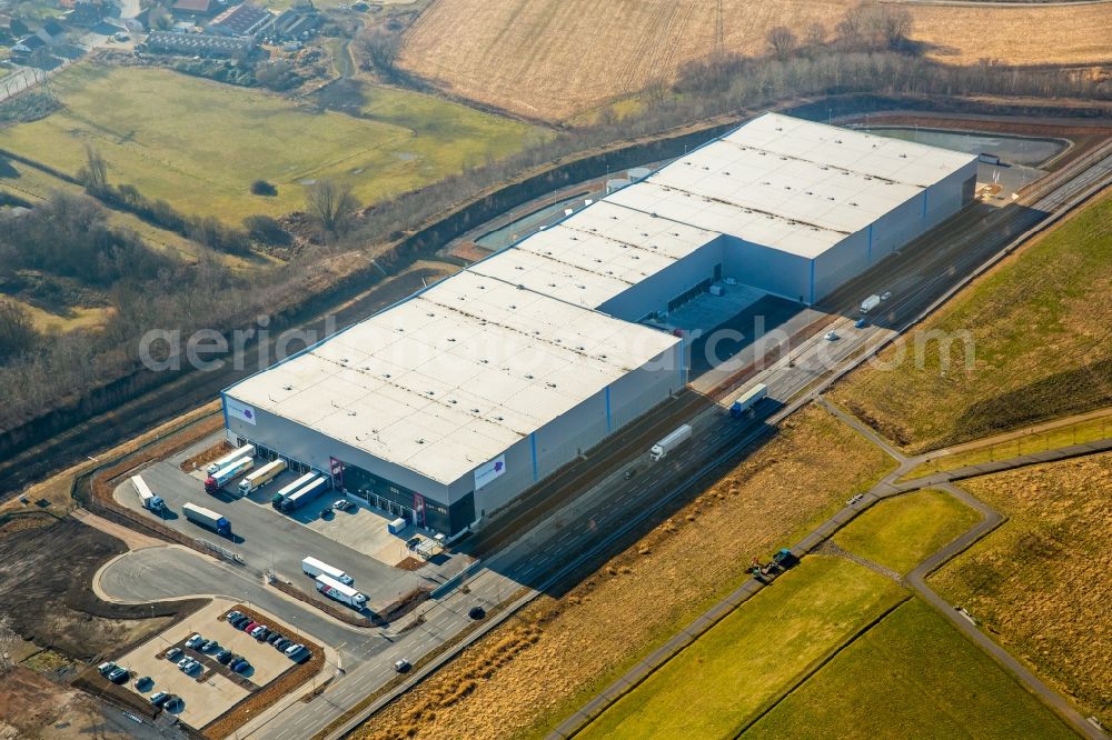 Aerial photograph Dortmund - Warehouses and forwarding building Trans Service Team GmbH in the district Scharnhorst in Dortmund in the state North Rhine-Westphalia