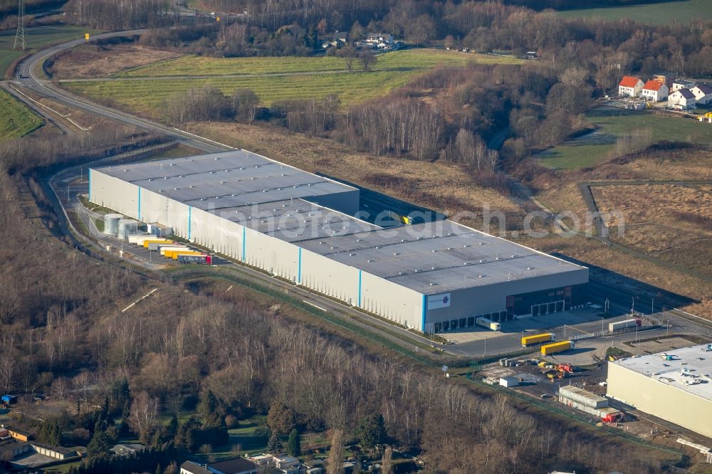 Dortmund from above - Warehouses and forwarding building Trans Service Team GmbH in the district Scharnhorst in Dortmund in the state North Rhine-Westphalia