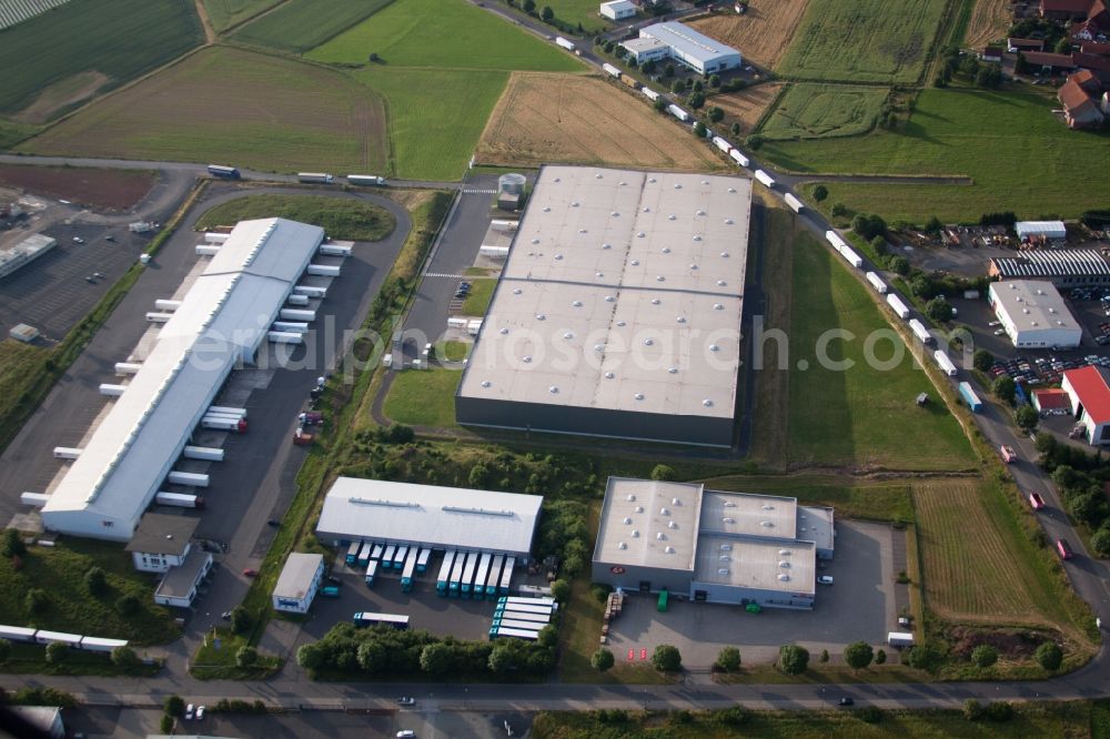 Fulda from above - Warehouses and forwarding building of VTL Vernetzte-Transport-Logistik GmbH in Fulda in the state Hesse, Germany