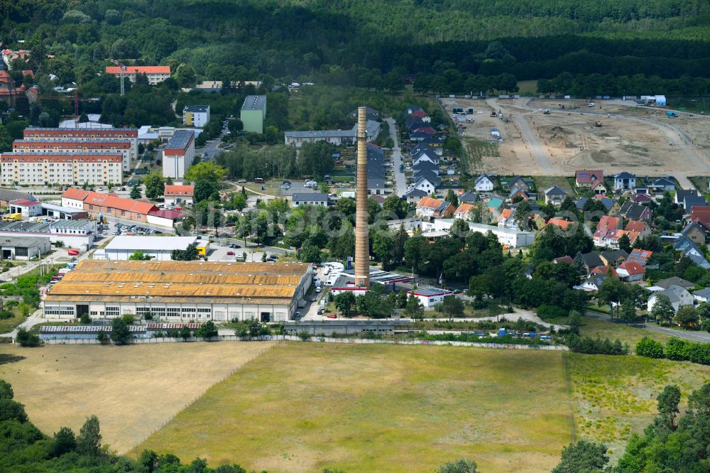 Aerial image Biesenthal - Warehouse complex-building in the industrial area in Biesenthal in the state Brandenburg, Germany