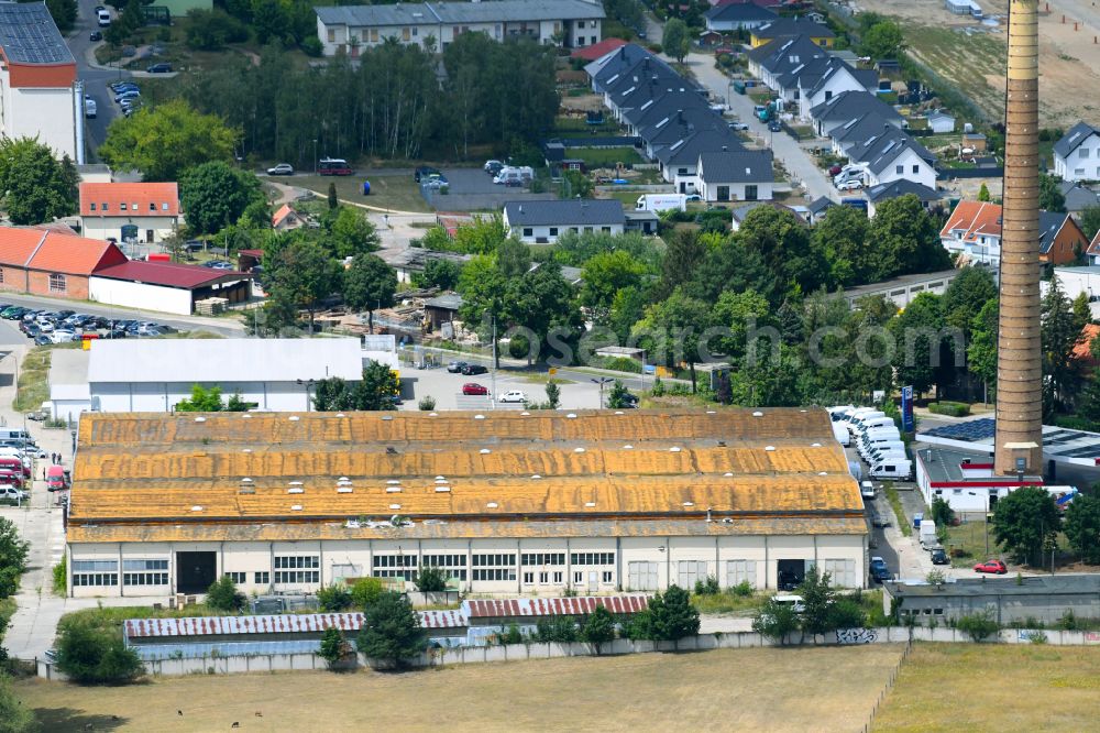 Aerial photograph Biesenthal - Warehouse complex-building in the industrial area in Biesenthal in the state Brandenburg, Germany