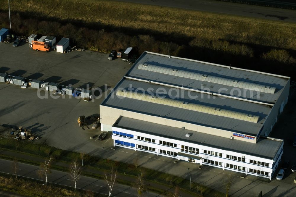 Aerial photograph Rüdersdorf - Warehouse complex-building in the industrial area Birkenstrasse in Ruedersdorf in the state Brandenburg