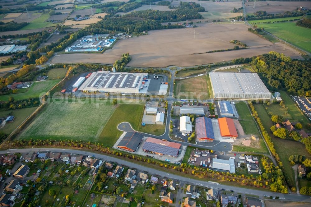 Aerial image Werne - Warehouse complex-building in the industrial area Butenlandwehr in the district Ruhr Metropolitan Area in Werne in the state North Rhine-Westphalia