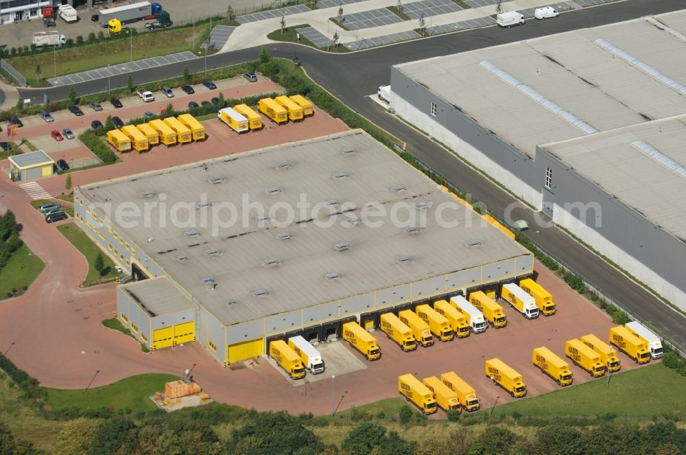 Aerial photograph Frechen - Warehouse complex-building in the industrial area Frechen in the district Marsdorf in Frechen in the state North Rhine-Westphalia, Germany